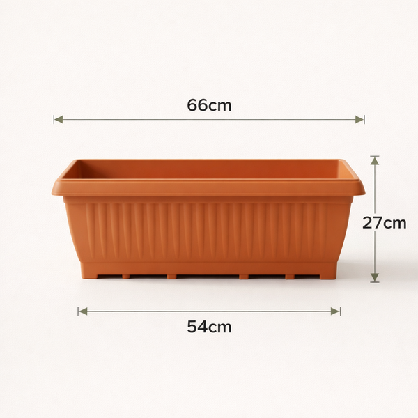 Brown Rectangle Planter 26 inches (Set of 3,2)