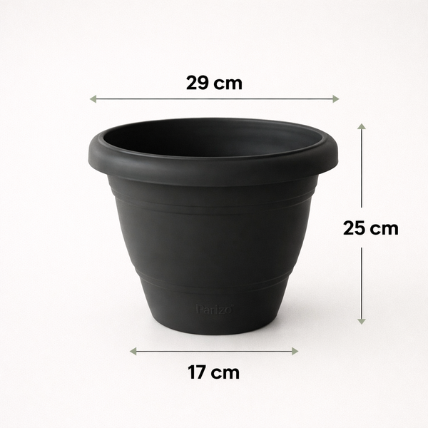 Gardening Pots - Black Color (12 inch) (Set of 4,6,10,12)