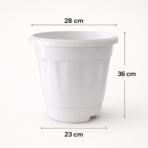 Gardening Pots - White Color (14 Inch) (Set of 4,3,2)