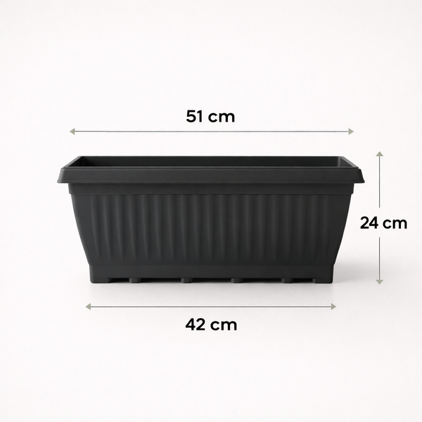 Black Rectangle Planter 20 Inches (Set of 3,2)