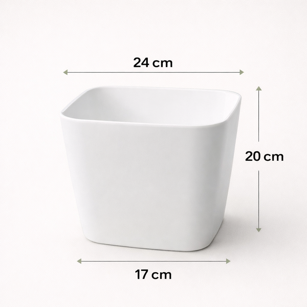 White Square Large Planter (Set of 3)