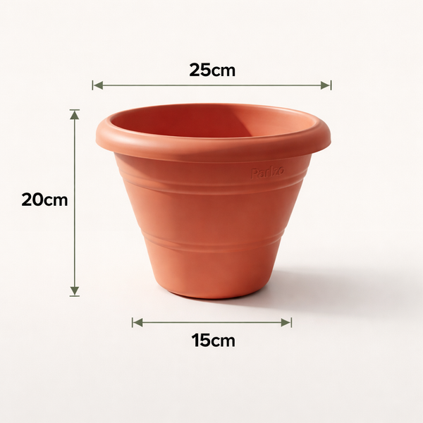 Gardening Pots with Plates - Terracotta Color (10 Inch) (Set of 3,5,10)