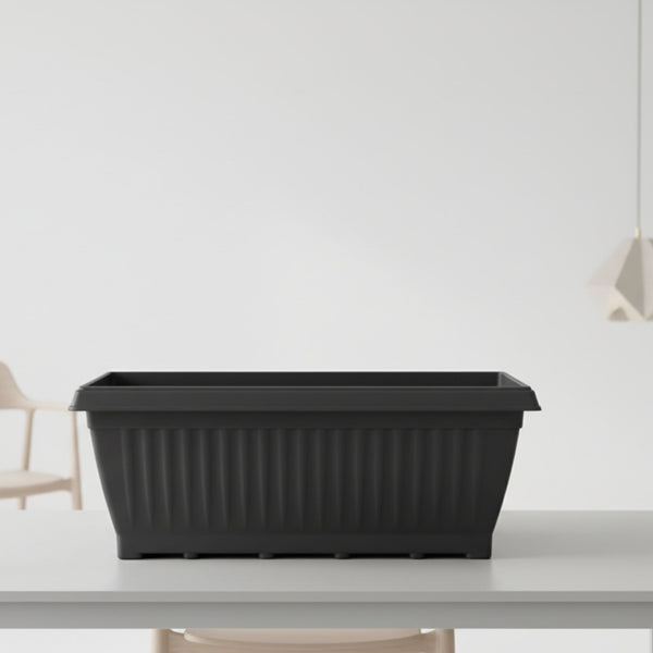 Black Rectangle Planter 20 Inches (Set of 3,2)