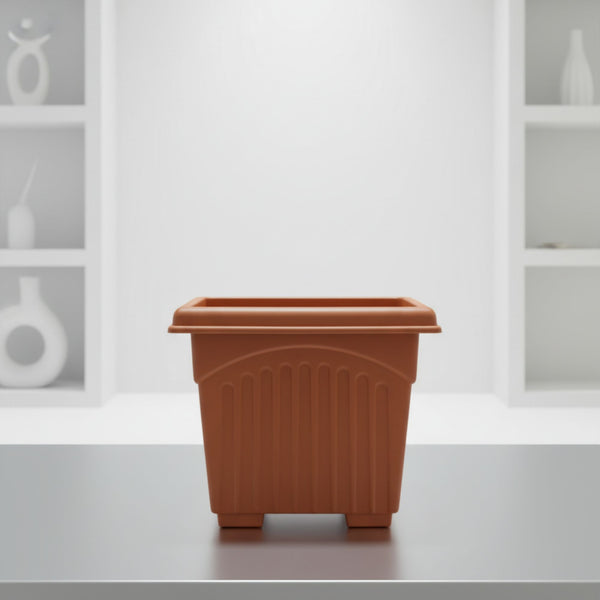 Brown Square Pots (Set of 4,2)