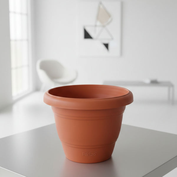 Gardening Pots with Plates - Terracotta Color (12 Inch) (Set of 3,5,10)