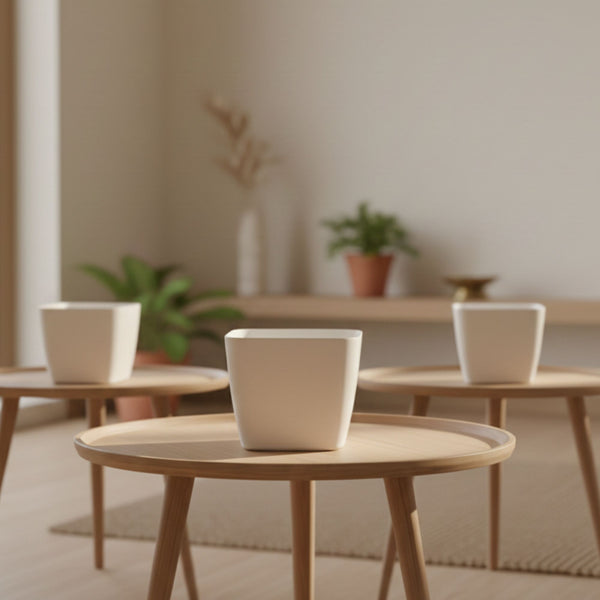 White Square Large Planter (Set of 3)