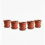 Gardening Pots with Plates - Terracotta Color (12 Inch) (Set of 3,5,10)